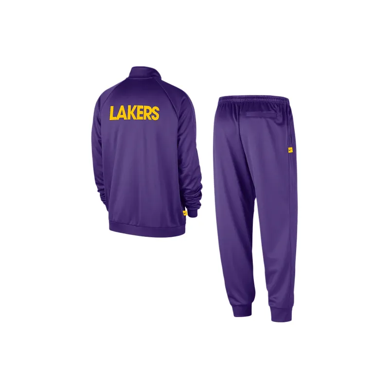 Nike x NBA Los Angeles Lakers Courtside Club Casual Sportswear Unisex Set Wild Purple/Yellow-1