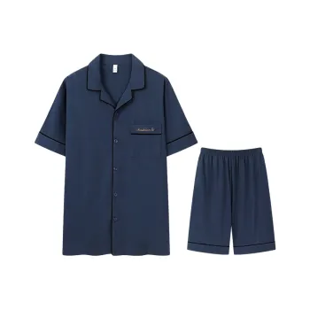 Lan Miao Pajama Set Men's Navy Blue