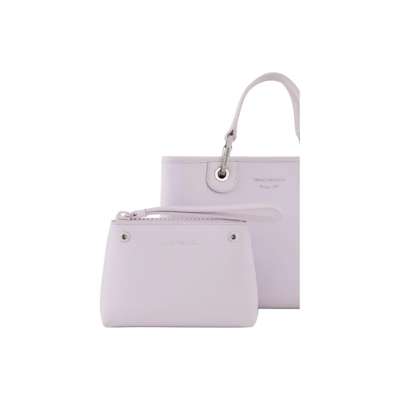EMPORIO ARMANI MyEA Polyurethane Tote Bag, Shopping Bag, Shoulder Bag, Crossbody Bag, Handbag Small Size Women's Pink-4