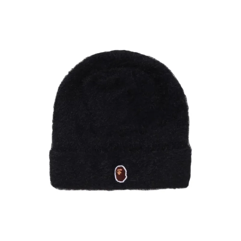 Bape Ape Head One Point Shaggy Knit Cap-0