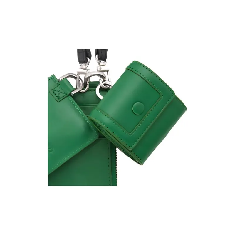 COS Cow Leather Card Clip Card Holder Women's Green-3