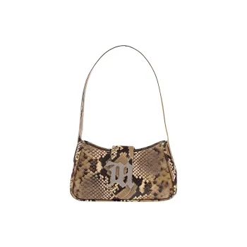 Misbhv Embossed Leather Handbag Shoulder Bag Women's Light Brown