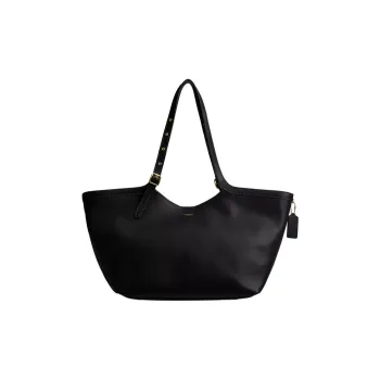 COACH Gramercy Grain Leather Tote Bag, Shopping Bag, Shoulder Bag Tubas Women's Black