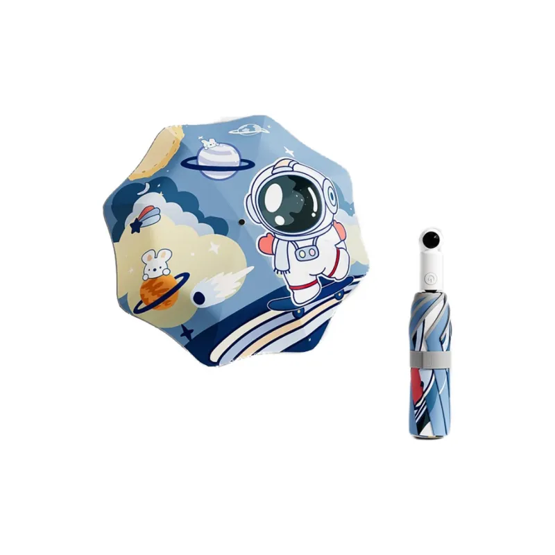 FEINUO Safety Rounded Corner Umbrella Cartoon Sunny And Rainy Dual Use, Foldable Automatic Umbrella-4