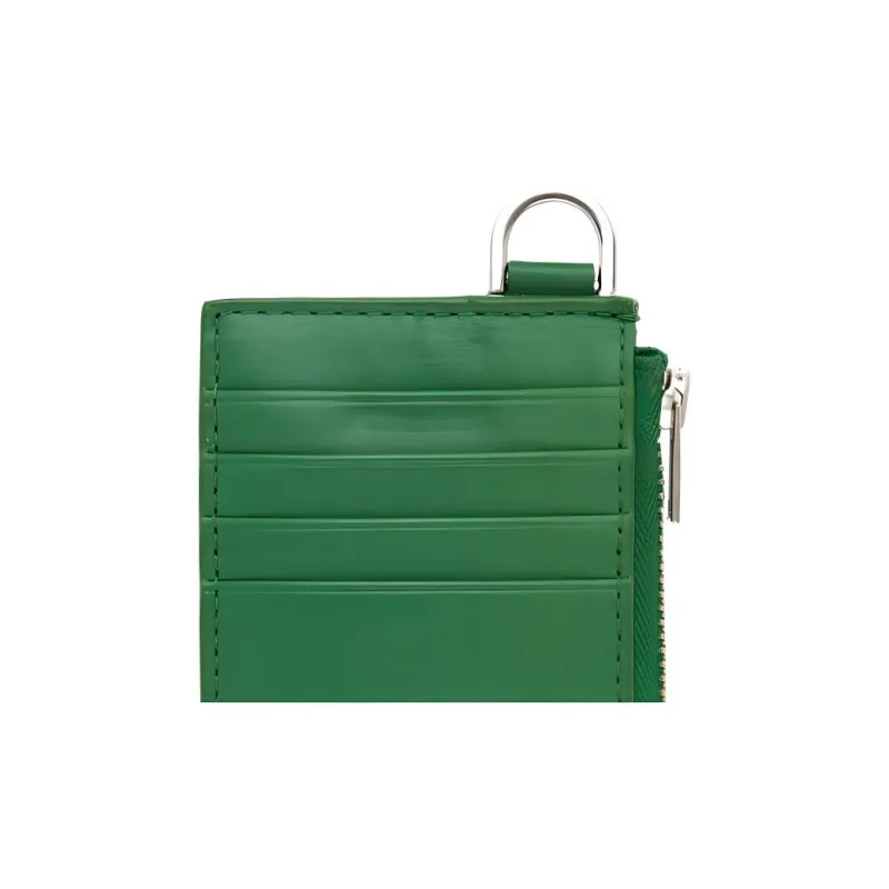 COS Cow Leather Card Clip Card Holder Women's Green-4