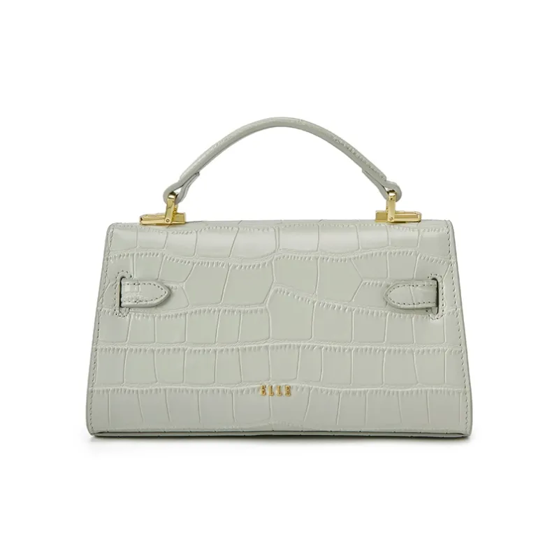 ELLE Crocodile Pattern Cow Leather Handbag Women's Multicolor-12