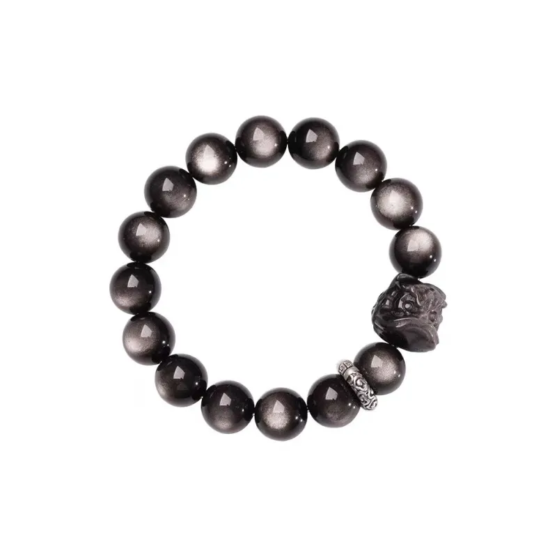 MUSHIFEN Obsidian Beaded Bracelet #Good Luck Unisex-0