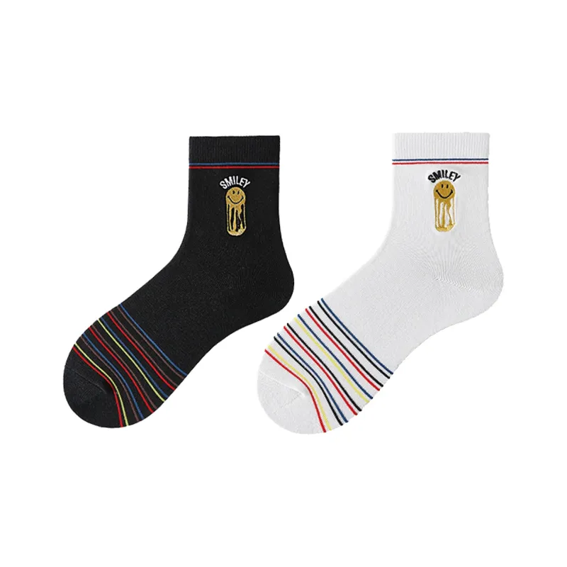 SMILEY Mid Calf Socks Unisex Combo Set-8