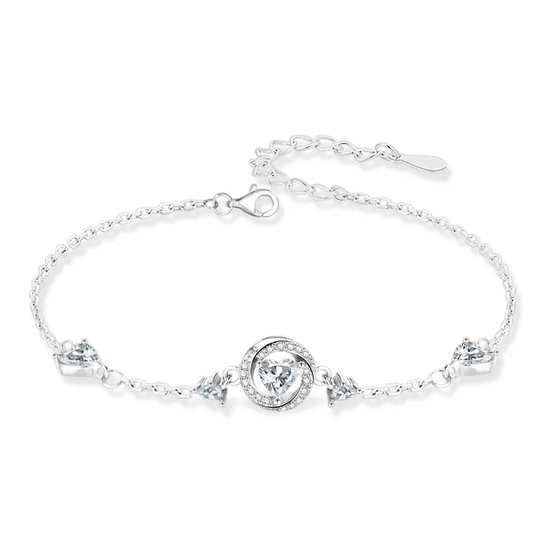 KUMET Zircon Bracelets Women's Same For Couples-0