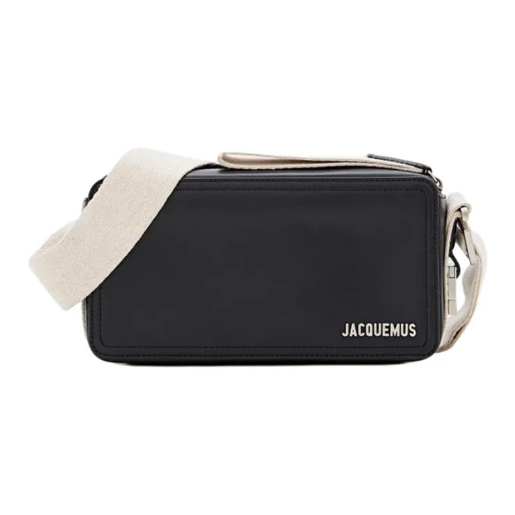 Jacquemus Cow Leather Shoulder Bag Men's Black-0