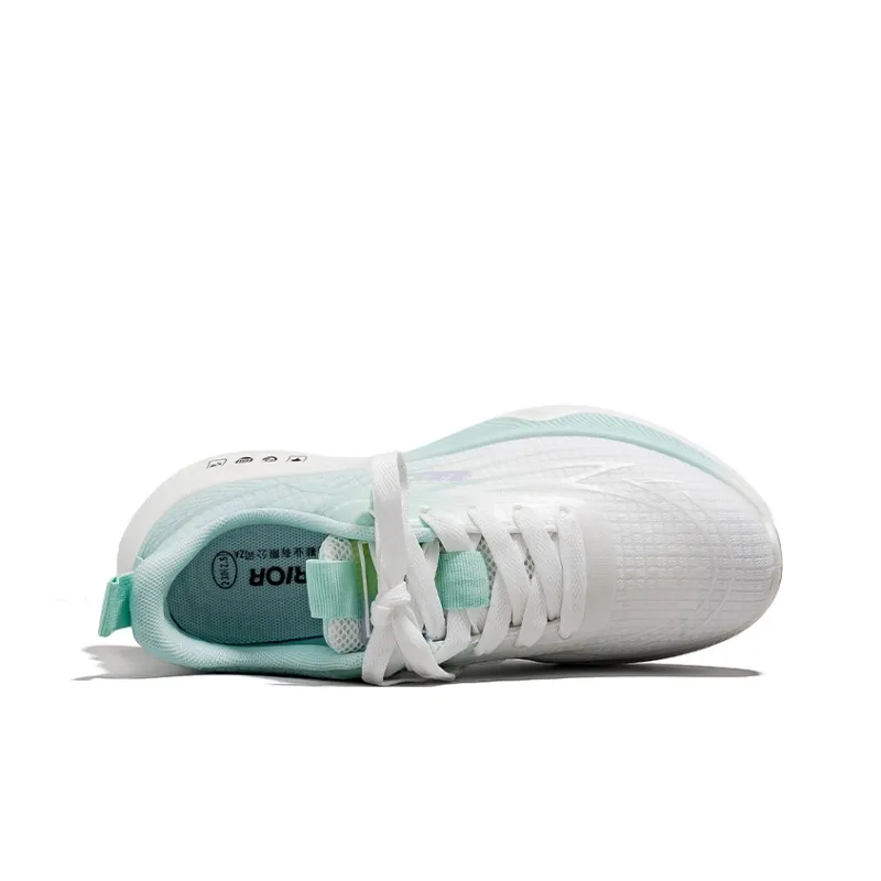 Warrior Anti Slip And Wear Resistant Breathable Low Top Casual Running Shoes Women's White Green-3