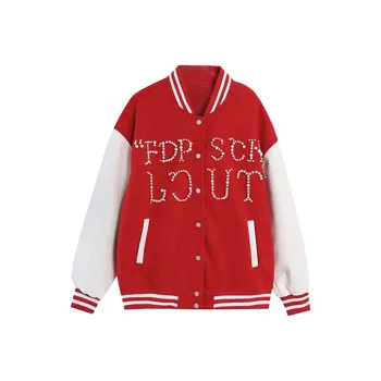 K411 Baseball Jacket Unisex Red