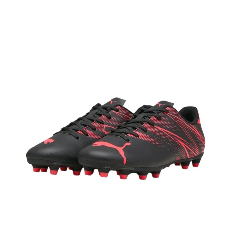 PUMA Attacanto FG Rubber Long Studs AG Rubber Short Studs Anti Slip Wear Resistant Soccer Shoes Men's Black Red-2