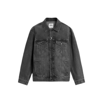 ZARA Denim Jackets Men Gray