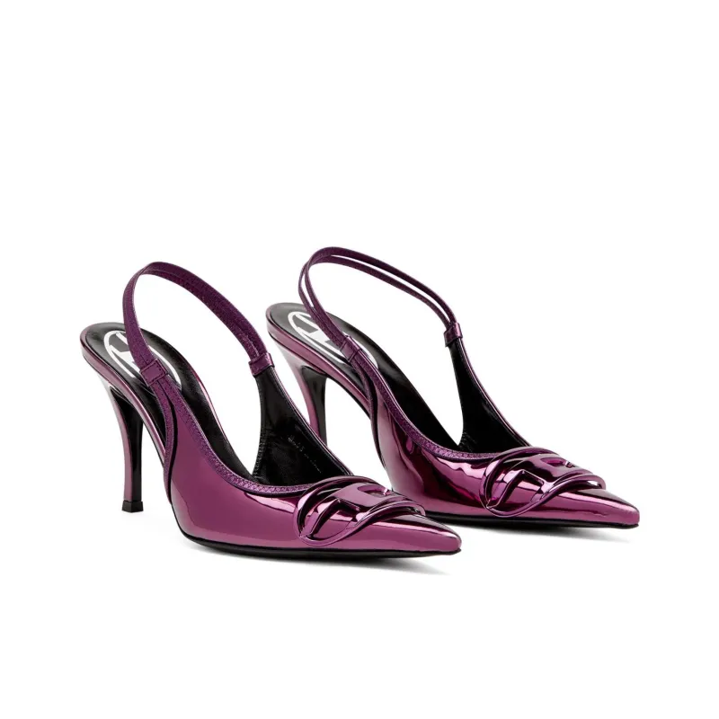 DIESEL D Venus Slim Heel High Heels 9cm Women's Dark Purple-2