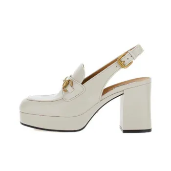 GUCCI Block Heel High Heels 9cm Women's White
