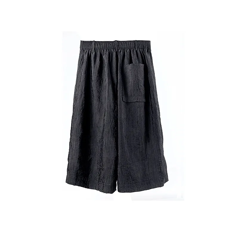 HUANXIANGZHE Casual Shorts Unisex Black-1