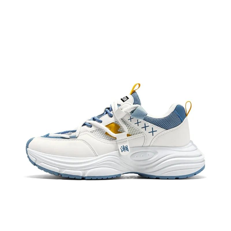 JKEM Slip Resistant Breathable Height Increasing Low Top Chunky Sneakers Men's-0
