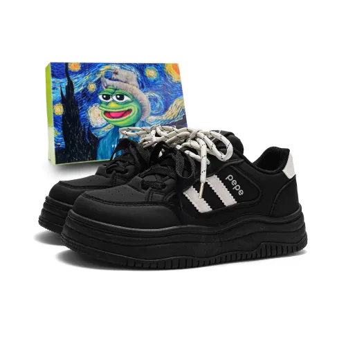 Pepe The Frog Slip Resistant Cushioning Wear Resistant Lightweight Breathable Low Top Skateboard Shoes Unisex