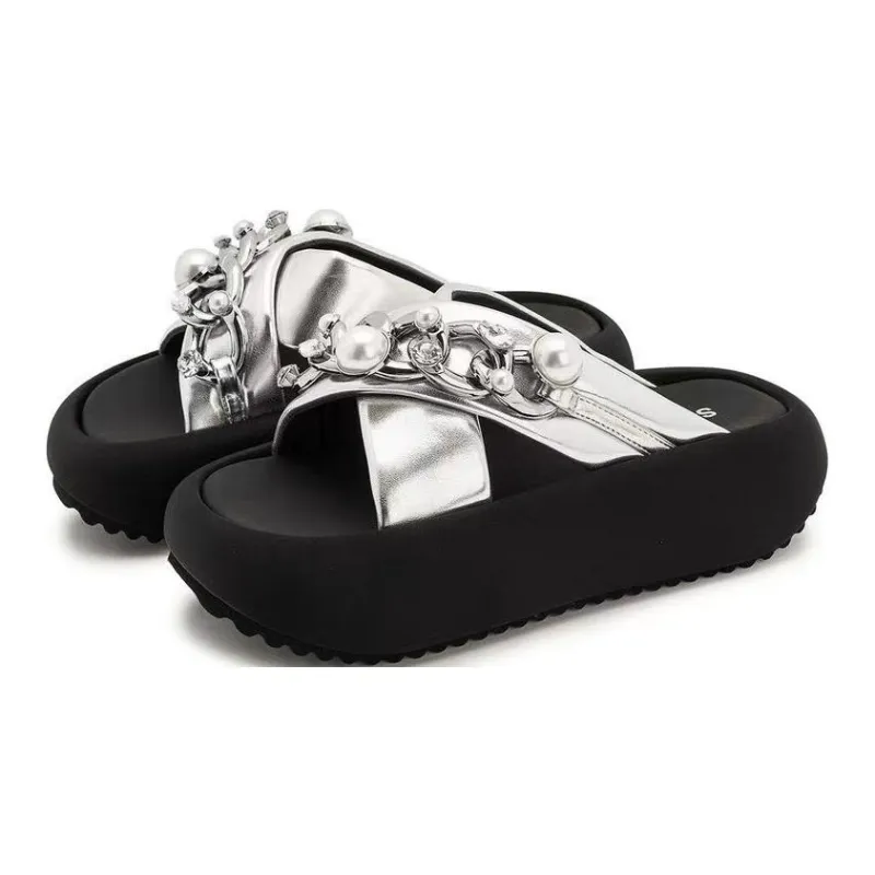 Yamada Hyakuju Slippers Black Silver-5