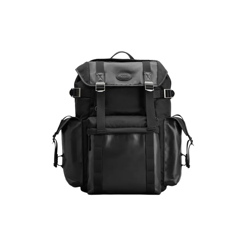 TOD'S Fabric With Leather Backpack Medium Size Men's Black-0