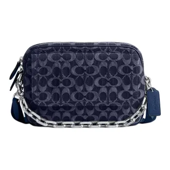 COACH Charter Denim One Shoulder Handbag Medium Size Men's Dark Blue