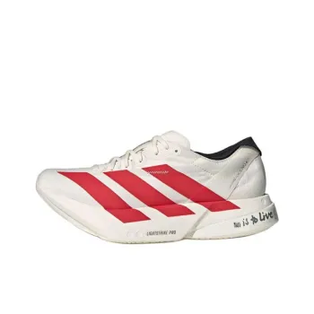 Adidas Adizero Adios Pro 4 Anti Slip Wear Resistant Low Top Running Shoes Women's White Red