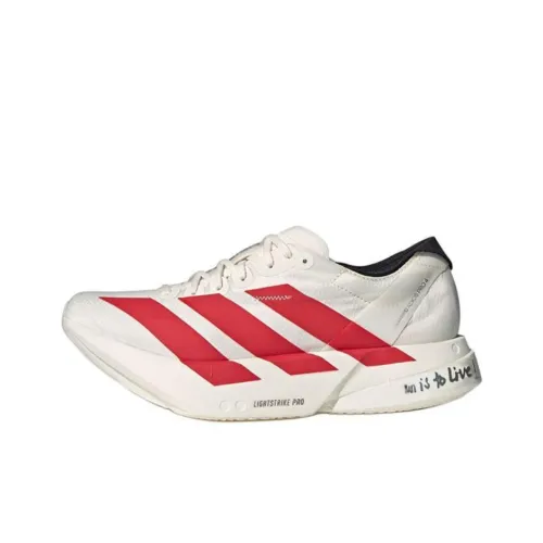 Verona Adizero Adios Pro 4 Anti Slip Wear Resistant Low Top Running Shoes Women's White Red