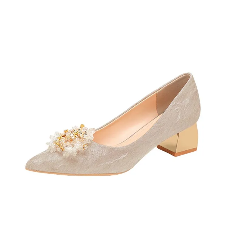 BIGTREE High Heels Women's Silver/Champagne Gold-3