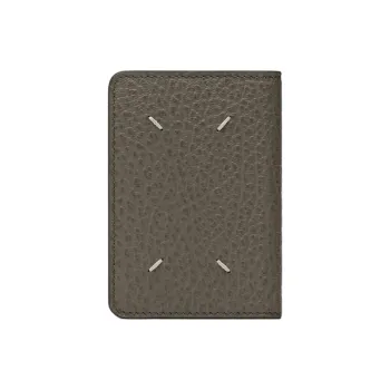 Maison Margiela Grain Calfskin Card Holder Women's Dark Gray