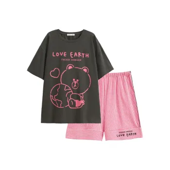 FENTENG Brown Bear Pajama Set Women's