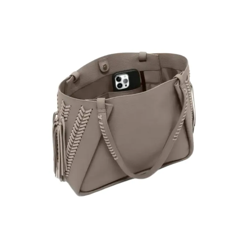 TUMI Leather Tote Bag Shopping Bag Shoulder Bags Women's Taupe-2