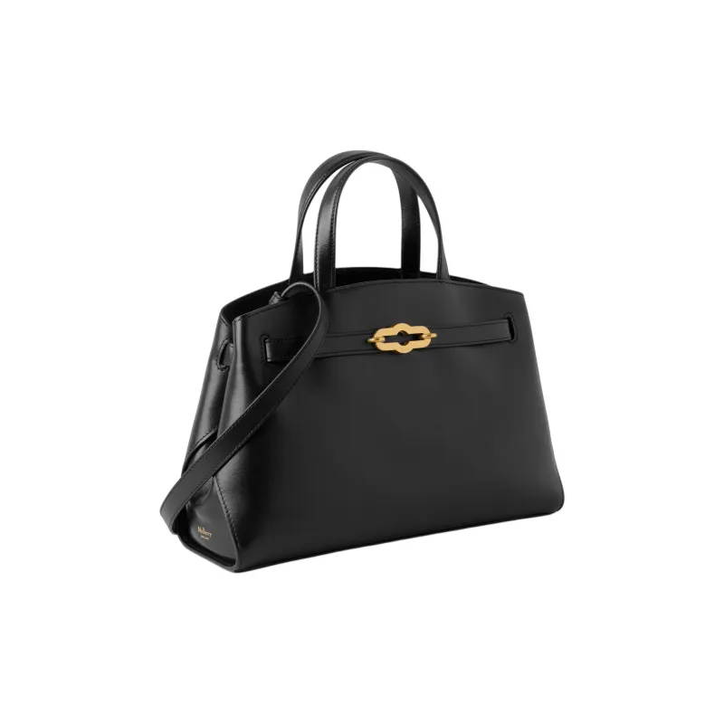 Mulberry Cow Leather Shoulder Bag, Crossbody Bag, Handbag Small Size Women's Black-1