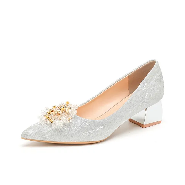 BIGTREE High Heels Women's Silver/Champagne Gold-0
