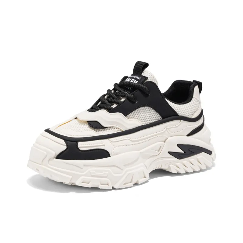 JKEM Slip Resistant Breathable Height Increasing Low Top Chunky Sneakers Men's-6
