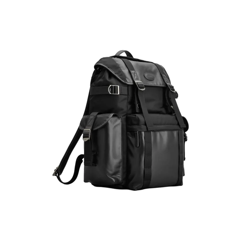 TOD'S Fabric With Leather Backpack Medium Size Men's Black-1