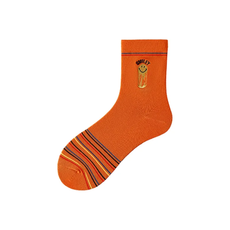 SMILEY Mid Calf Socks Unisex Combo Set-4