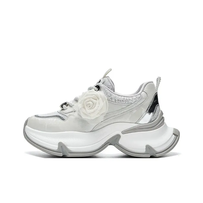 HR Low Top Chunky Sneakers Women's White Gray-0