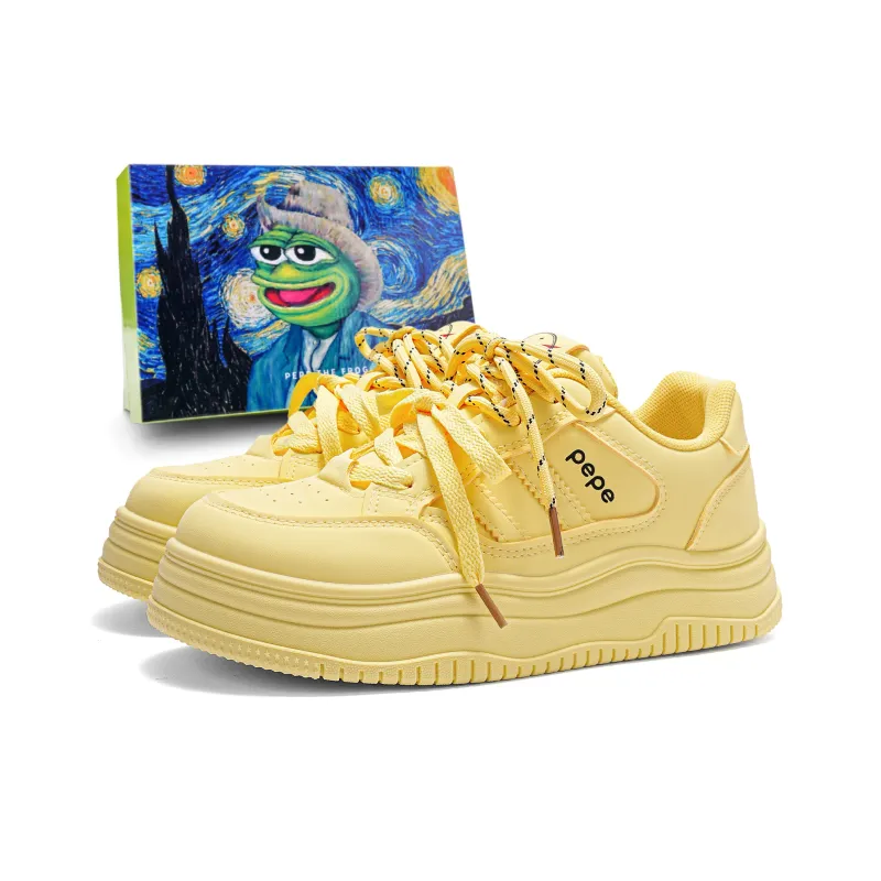 Pepe The Frog Slip Resistant Cushioning Wear Resistant Lightweight Breathable Low Top Skateboard Shoes Unisex-14
