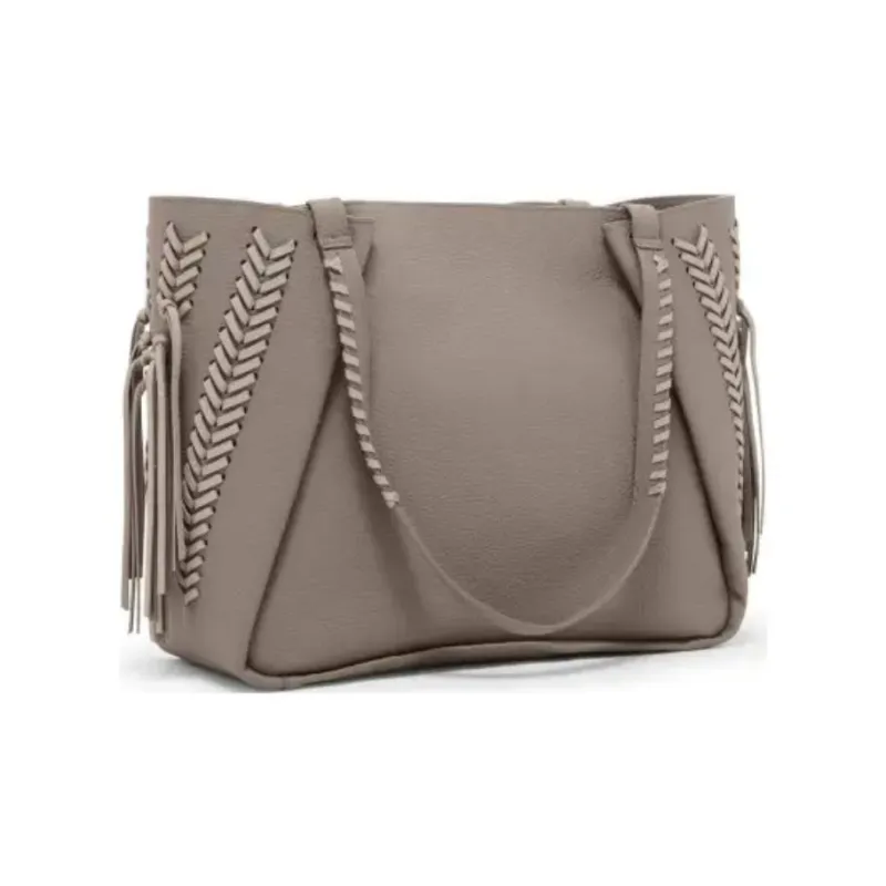 TUMI Leather Tote Bag Shopping Bag Shoulder Bags Women's Taupe-1