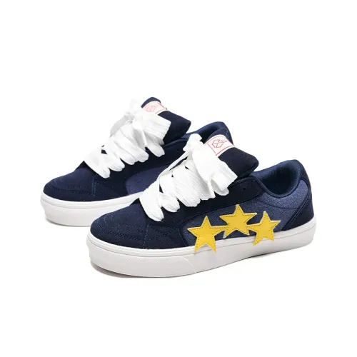 A&M Low Top Skateboard Shoes Unisex White Blue