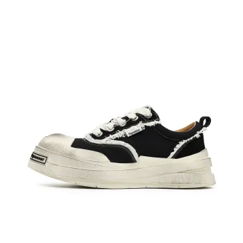 JIPOSEN Low Top Canvas Shoes Unisex Black