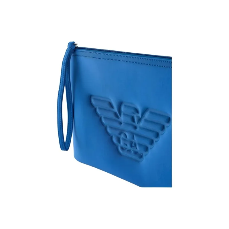 EMPORIO ARMANI Polyester Clutch Medium Size Unisex Blue-3