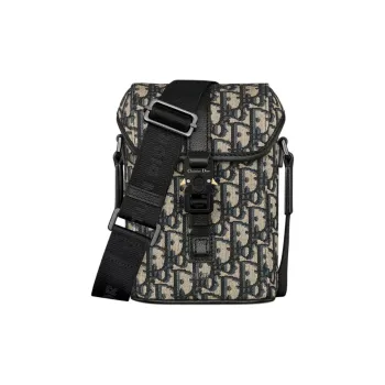 DIOR Hit The Road Cotton Messenger Bag, Shoulder Bag Mini Women's Beige & Black