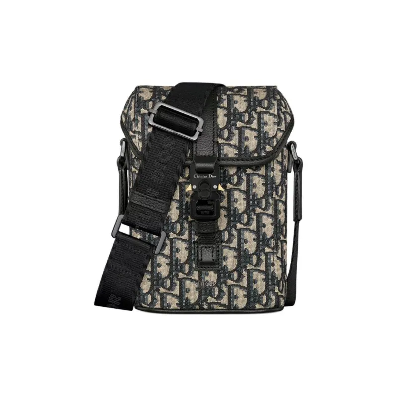 DIOR Hit The Road Cotton Messenger Bag, Shoulder Bag Mini Women's Beige & Black-0