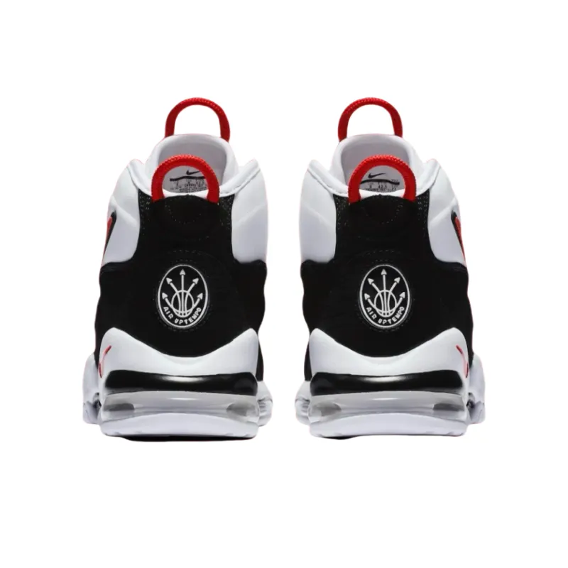 Nike Air Max Uptempo Anti Slip Wear Resistant Mid Top Basketball Shoes Unisex Black White 2025 Edition-4