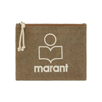 ISABEL MARANT Netia Cotton Clutch Women's Dark Khaki Color