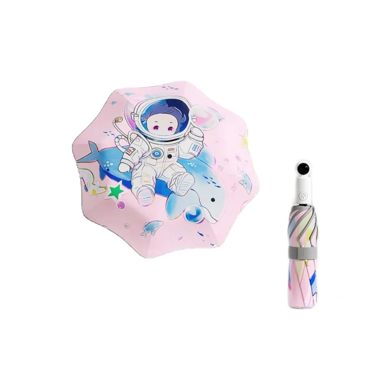 FEINUO Safety Rounded Corner Umbrella Cartoon Sunny And Rainy Dual Use, Foldable Automatic Umbrella-2