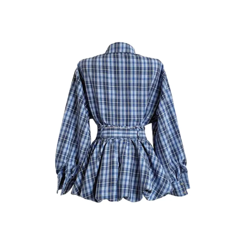 IQC Skirt Set Women's Blue Plaid-1