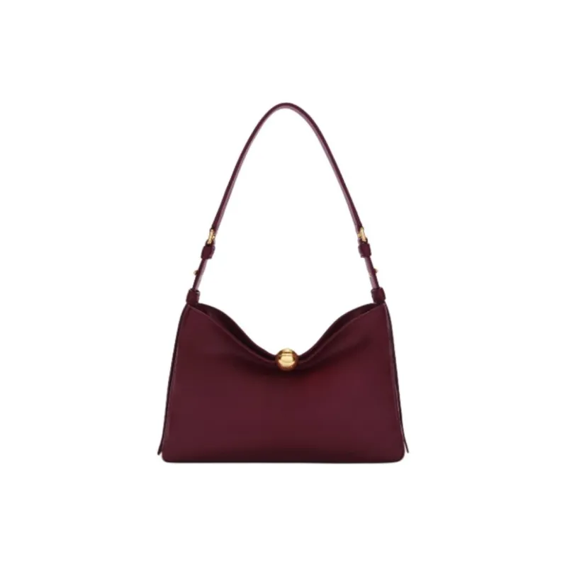 Furla Calfskin Shoulder Bag Medium Size Women's Burgundy-0